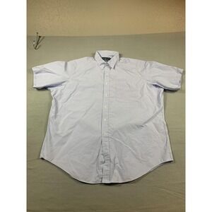 Ralph‎ Lauren Shirt Mens 2XL Blue Classic Fit Button Down Short Sleeve Pocket